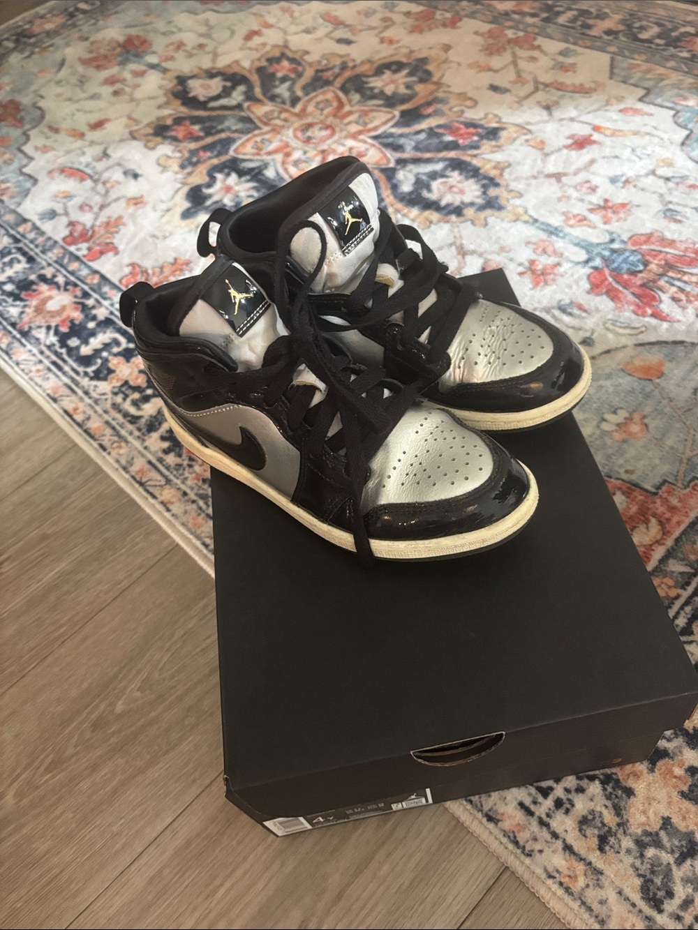 Jordan Kids' Mid-Top Sneakers - Black and Silver